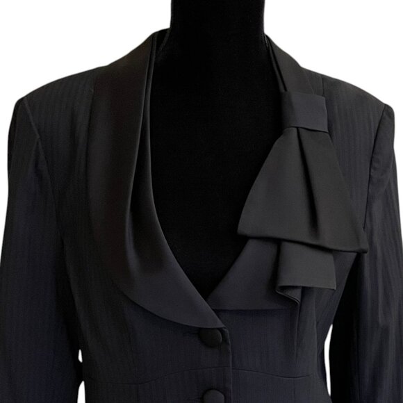 Nanette Lepore Tuxedo Jacket with Bow Lapel Black Size 12 - Picture 2 of 15